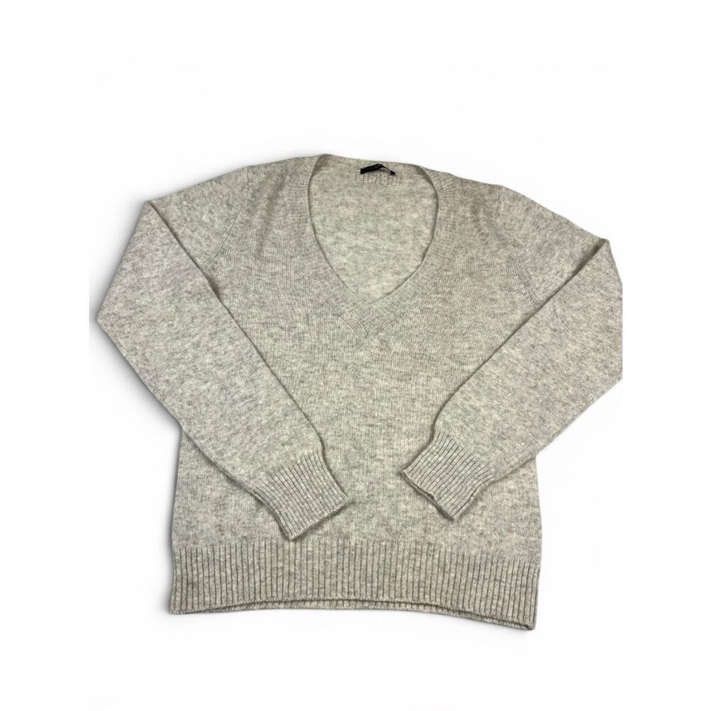 BP Studio V-Neck Sweater Gray Soft Knit Layering Breathable Pullover L ITALY
